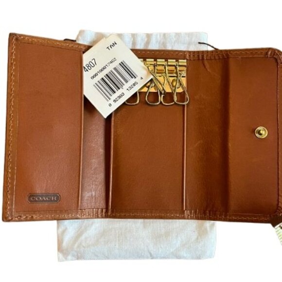 NWT - Vintage Coach #4807 Trifold Key Case/Wallet in British Tan Key Wallet - Picture 1 of 6